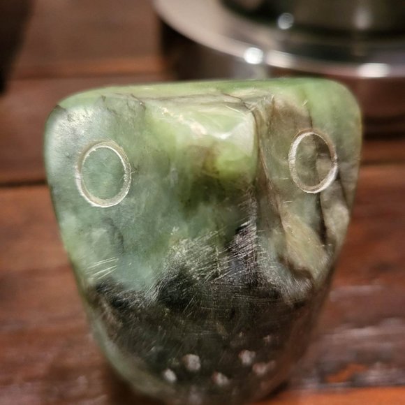 Primitive Inuit Early R Labbe Owl-signed Soapstone Carving Vintage - Picture 6 of 9